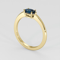 1.23 Ct. Greenish Blue Sapphire Ring, 14K Yellow Gold 2