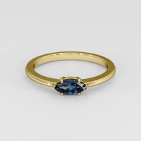 0.97 Ct. Blue Sapphire Ring, 18K Yellow Gold 1