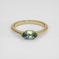 1.11 Ct. Bi Color Sapphire Ring, 18K Yellow Gold 1