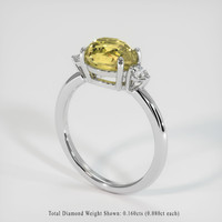 2.67 Ct. Yellow Sapphire Ring, Platinum 950 2