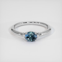 0.70 Ct. Greenish Blue Sapphire Ring, Platinum 950 1