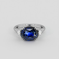 6.57 Ct. Blue Sapphire Ring, Platinum 950 1