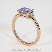 2.02 Ct. Blue Sapphire Ring, 14K Rose Gold 2