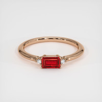 0.67 Ct. Ruby Ring, 14K Rose Gold 1