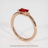 0.67 Ct. Ruby Ring, 14K Rose Gold 2