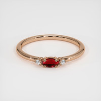 0.23 Ct. Ruby Ring, 14K Rose Gold 1