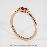 0.23 Ct. Ruby Ring, 14K Rose Gold 2