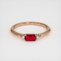 0.62 Ct. Ruby Ring, 18K Rose Gold 1