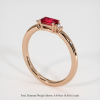 0.62 Ct. Ruby Ring, 18K Rose Gold 2