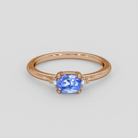 1.06 Ct. Blue Sapphire Ring, 18K Rose Gold 1