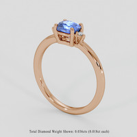 1.06 Ct. Blue Sapphire Ring, 18K Rose Gold 2