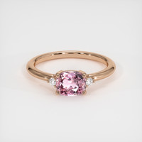 0.92 Ct. Purplish Pink Sapphire Ring, 18K Rose Gold 1