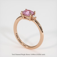 0.92 Ct. Purplish Pink Sapphire Ring, 18K Rose Gold 2