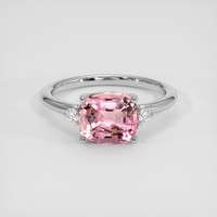 2.41 Ct. Pink Tourmaline Ring, Silver 1