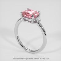 2.41 Ct. Pink Tourmaline Ring, Silver 2