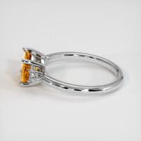 2.10 Ct. Orangish Yellow Sapphire Ring, 10K White Gold 4