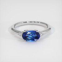 1.12 Ct. Blue Sapphire Ring, 14K White Gold 1