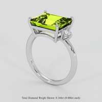 4.86 Ct. Yellowish Green Peridot Ring, 14K White Gold 2