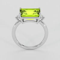 4.86 Ct. Yellowish Green Peridot Ring, 14K White Gold 3