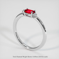 0.38 Ct. Ruby Ring, 14K White Gold 2
