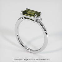 2.01 Ct. Yellowish Green Sapphire Ring, 14K White Gold 2