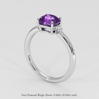 1.66 Ct. Bluish Purple Sapphire Ring, 14K White Gold 2