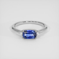 1.16 Ct. Blue Sapphire Ring, 14K White Gold 1