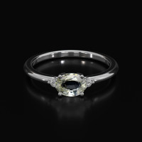 0.82 Ct. Sapphire Ring, 14K White Gold 1