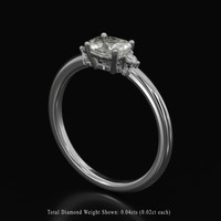 0.82 Ct. Sapphire Ring, 14K White Gold 2