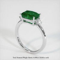 2.28 Ct. Emerald Ring, 18K White Gold 2