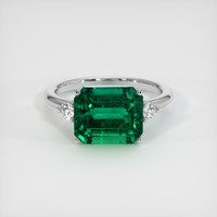 4.25 Ct. Emerald Ring, 18K White Gold 1