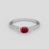 0.47 Ct. Ruby Ring, 18K White Gold 1