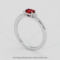 0.47 Ct. Ruby Ring, 18K White Gold 2