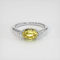 2.67 Ct. Yellow Sapphire Ring, 18K White Gold 1