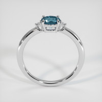 0.70 Ct. Greenish Blue Sapphire Ring, 18K White Gold 3
