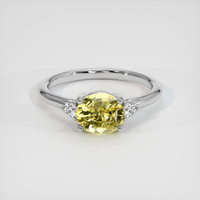 1.78 Ct. Yellow Sapphire Ring, 18K White Gold 1