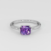 1.66 Ct. Bluish Purple Sapphire Ring, 18K White Gold 1
