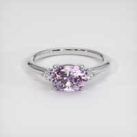 1.62 Ct. Pinkish Purple Sapphire Ring, 18K White Gold 1
