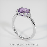 1.62 Ct. Pinkish Purple Sapphire Ring, 18K White Gold 2