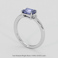 1.32 Ct. Violet Sapphire Ring, 18K White Gold 2