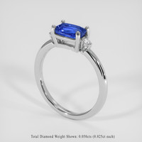 1.16 Ct. Blue Sapphire Ring, 18K White Gold 2