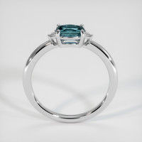 0.77 Ct. Bluish Green Sapphire Ring, 18K White Gold 3