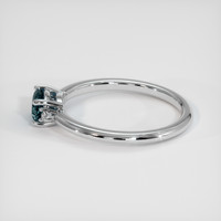 0.77 Ct. Bluish Green Sapphire Ring, 18K White Gold 4