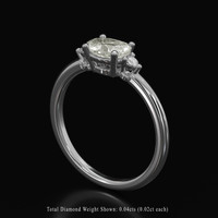 0.82 Ct. Sapphire Ring, 18K White Gold 2