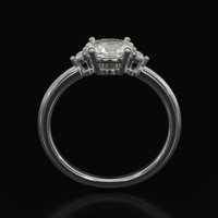 0.82 Ct. Sapphire Ring, 18K White Gold 3