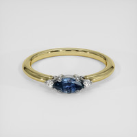 0.42 Ct. Greenish Blue Sapphire Ring, 18K White & Yellow 1