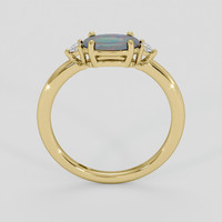 0.38 Ct. Multi Color White Opal (Light Opal) Ring, 10K Yellow Gold 3
