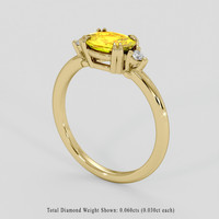 1.33 Ct. Orangish Yellow Sapphire Ring, 10K Yellow Gold 2