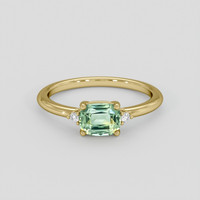 1.19 Ct. Yellowish Green Sapphire Ring, 10K Yellow Gold 1