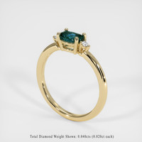 0.51 Ct. Greenish Blue Sapphire Ring, 10K Yellow Gold 2